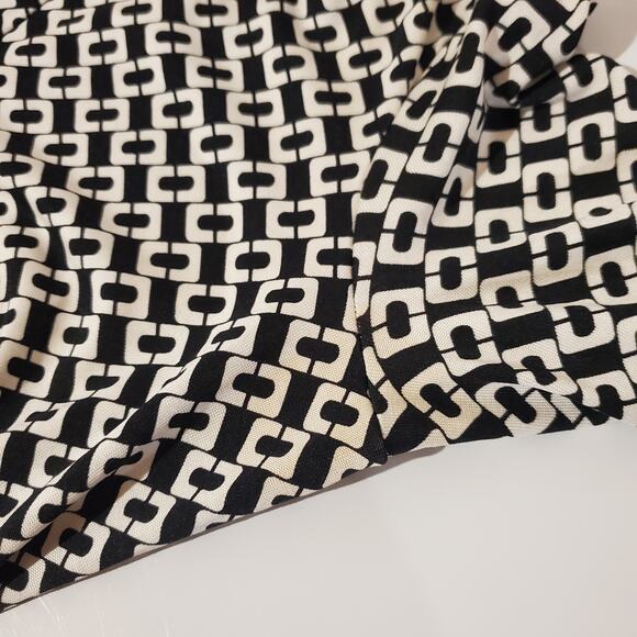 Diane von Furstenberg Reina Silk Chain Link Black White Mini Dress Womens Size 4 - Picture 9 of 11